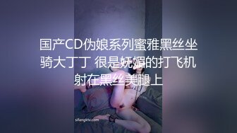 国产CD伪娘系列蜜雅黑丝坐骑大丁丁 很是妩媚的打飞机射在黑丝美腿上