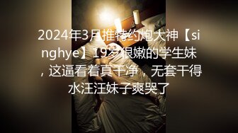 2024年3月推特约炮大神【singhye】19岁很嫩的学生妹，这逼看着真干净，无套干得水汪汪妹子爽哭了